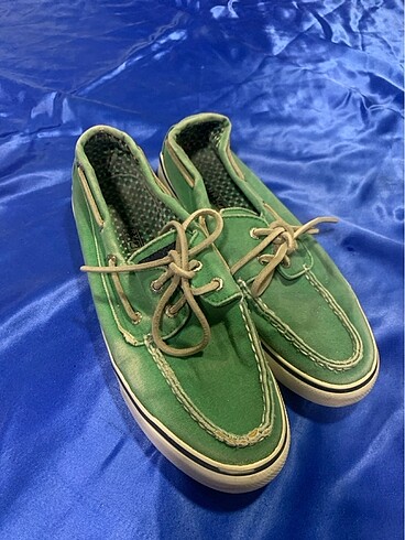 37,5 Beden Sperry top sider yeşil ayakkabı