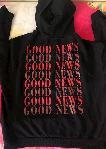 LCW Kadın Siyah Kapüşonlu Sweatshirt - Görsel 2