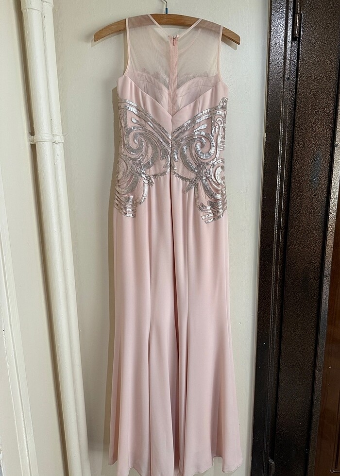 Açık Pembe Uzun (Düğün,Nişan) Elbisesi - Görsel 3