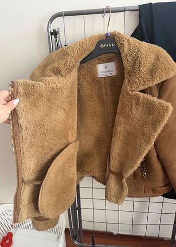 Kürklü Süet Kadın Ceket stradivaus - Görsel 4