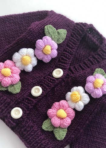 Kız Çocuk Örgü Hırka - Görsel 5