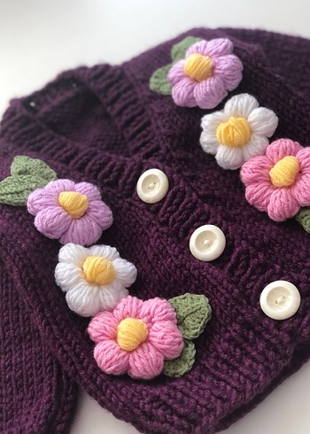 Kız Çocuk Örgü Hırka - Görsel 3