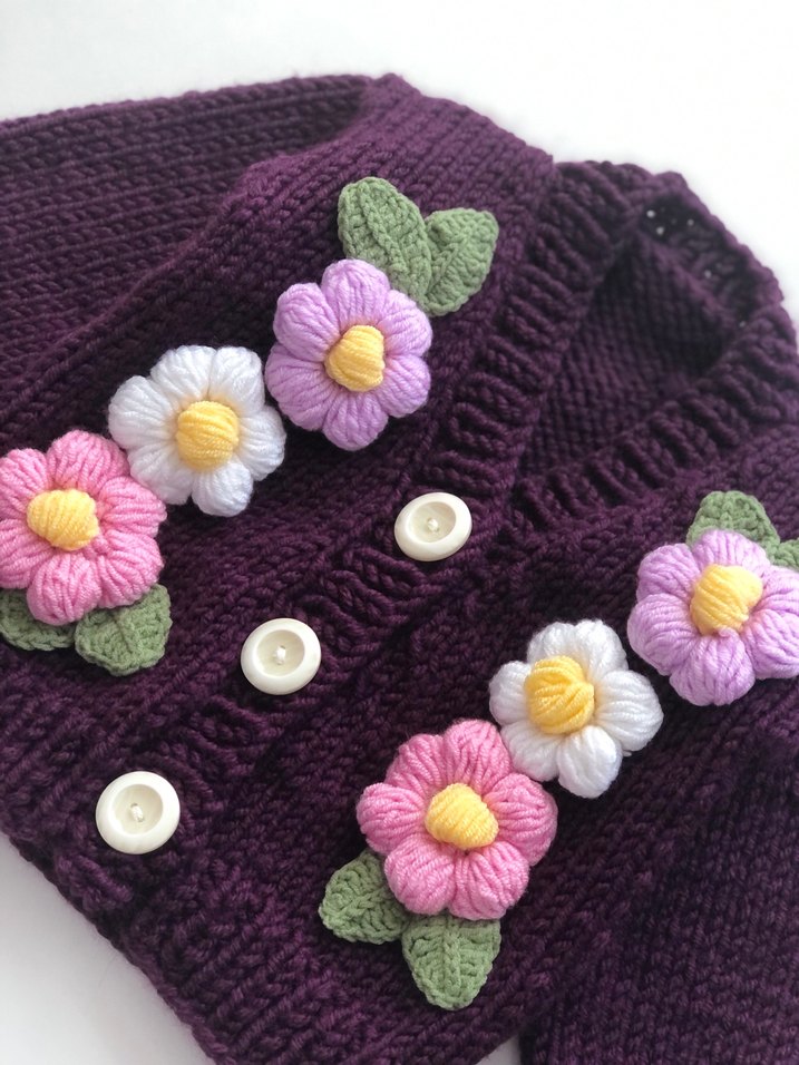 Kız Çocuk Örgü Hırka - Görsel 5