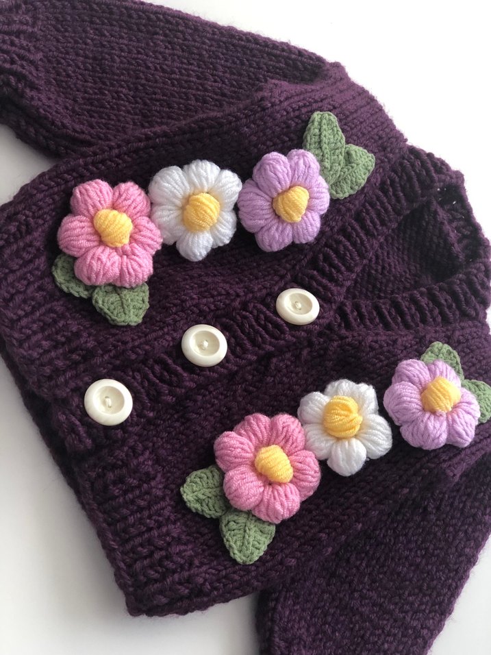 Kız Çocuk Örgü Hırka - Görsel 4