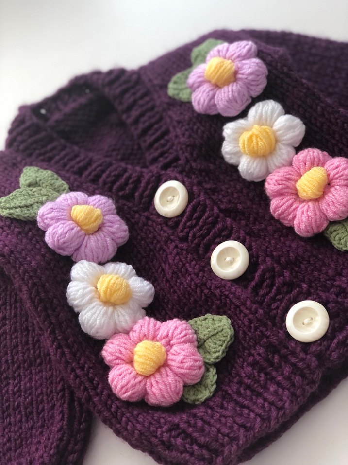 Kız Çocuk Örgü Hırka - Görsel 3