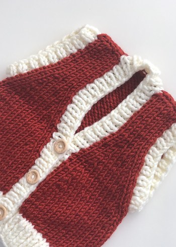 El örgüsü bebek yeleği - Görsel 3