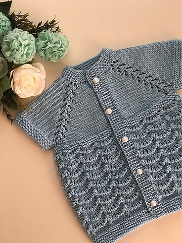 Örgü bebek yeleği - Görsel 2