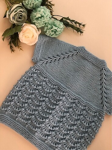 Örgü bebek yeleği - Görsel 3