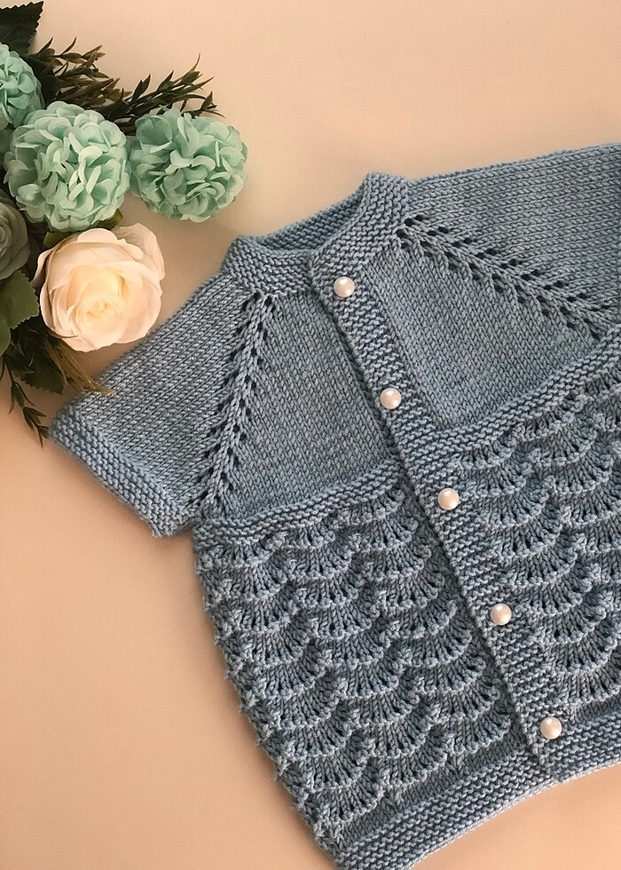 Örgü bebek yeleği - Görsel 2