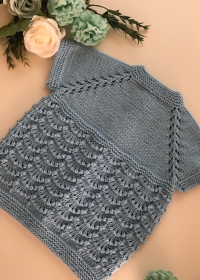 Örgü bebek yeleği - Görsel 4