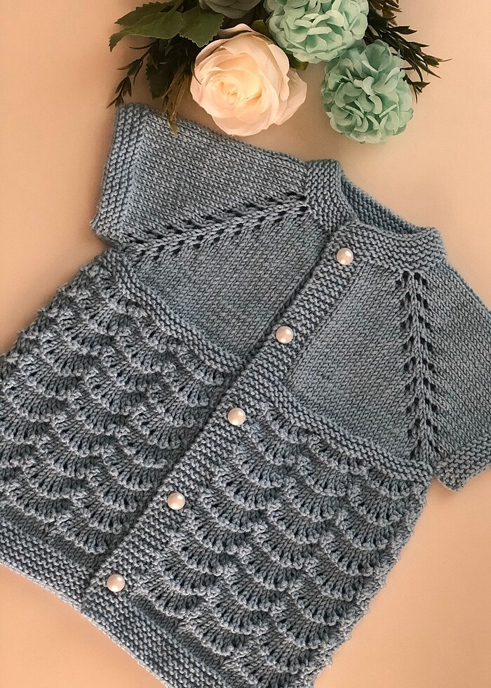 Örgü bebek yeleği - Görsel 5