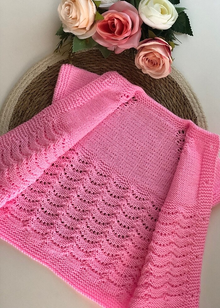 Kız bebek örgü yelek - Görsel 3