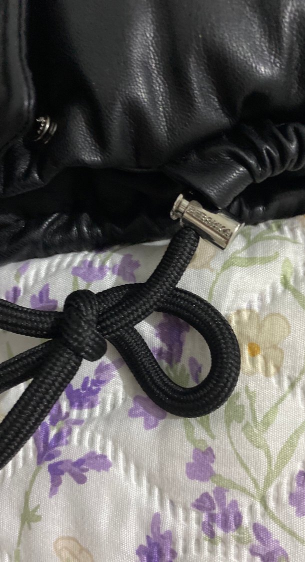 Siyah Deri Şişme Kadın Kışlık Ceket - Görsel 4