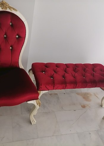 Hakiki ağaç 2 sandelye 1 banch set