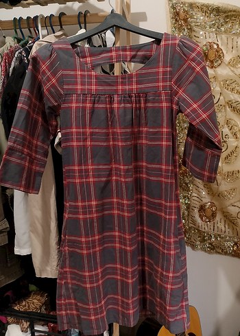 vintage ekose punk elbise