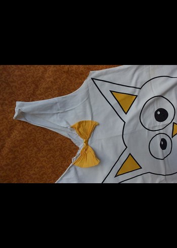 Y2k Kedi Desenli Beyaz gecelik - Görsel 2