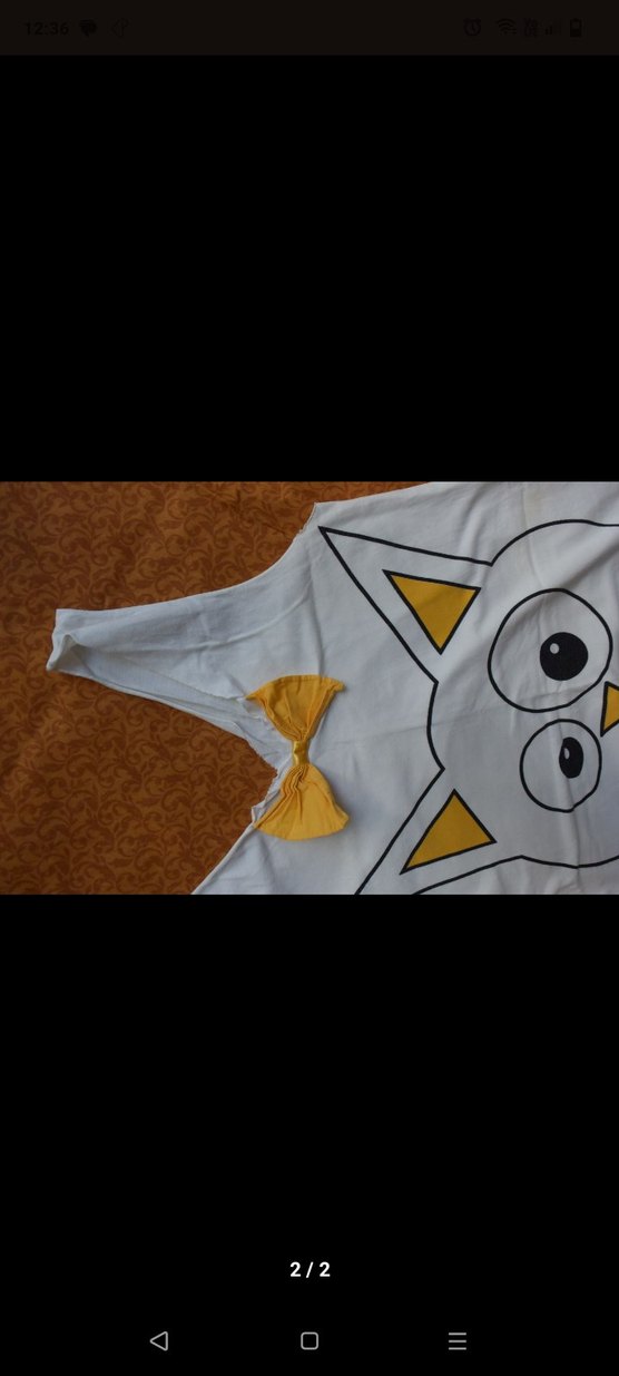 Y2k Kedi Desenli Beyaz  gecelik - Görsel 2