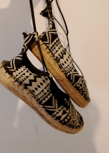 Bohem Desenli Kadın Dolgu Topuk Espadril