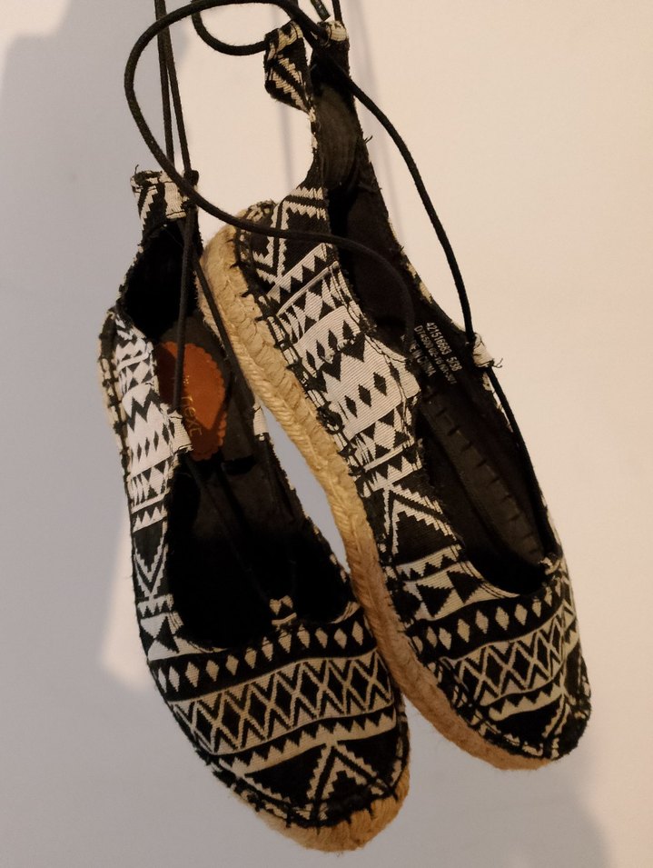 Bohem Desenli Kadın Dolgu Topuk Espadril - Görsel 2