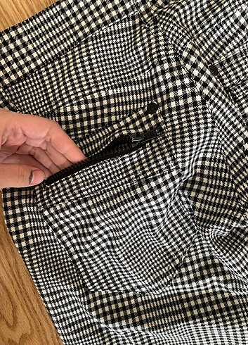 27 Beden siyah Renk Stradivarius Office Ekose pantolon