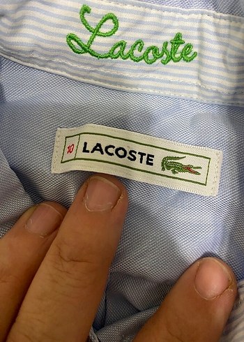 Lacoste Mavi Uzun Kollu Keten Gömlek - Görsel 3