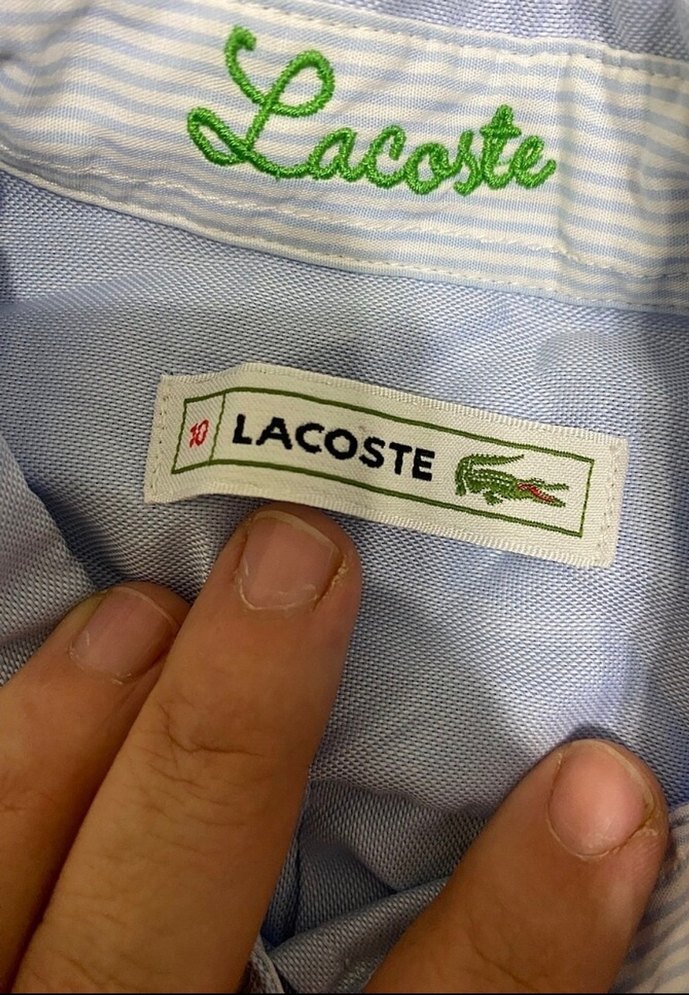 Lacoste Mavi Uzun Kollu Keten Gömlek - Görsel 3