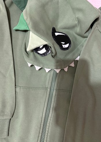 Erkek Çocuk Yeşil Dinozor Desenli Eşofman Takımı - Görsel 2