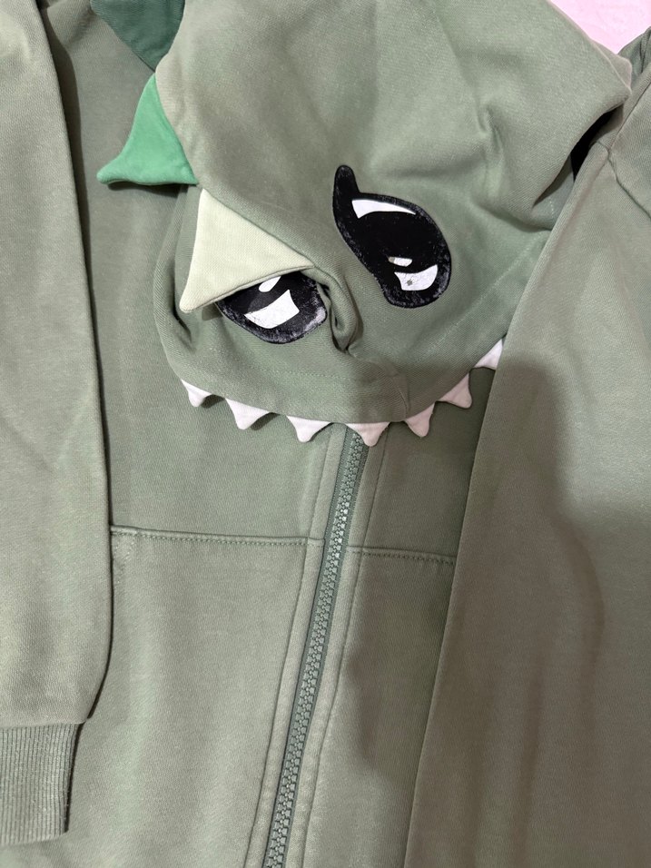 Erkek Çocuk Yeşil Dinozor Desenli Eşofman Takımı - Görsel 2