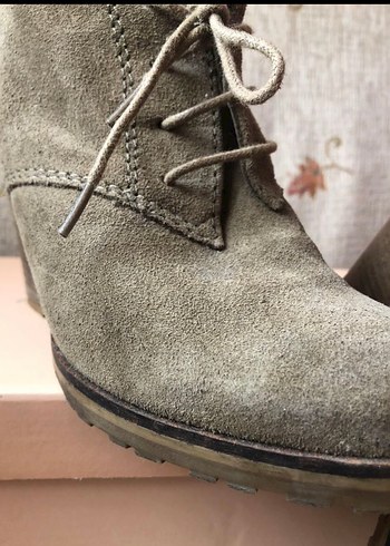 Haki Süet Topuklu Kadın Bot - Görsel 4