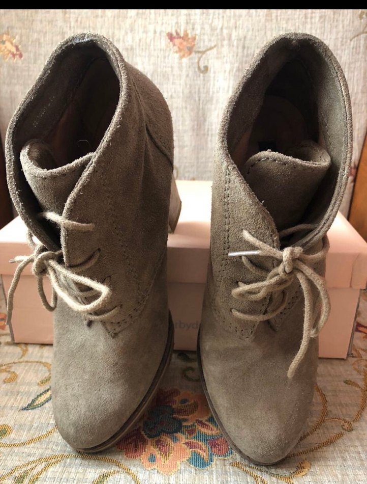 Haki Süet Topuklu Kadın Bot - Görsel 2