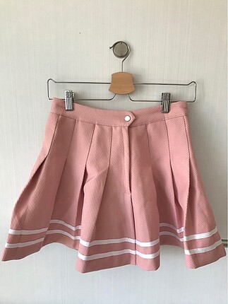 H&M H&m pileli pembe mini etek