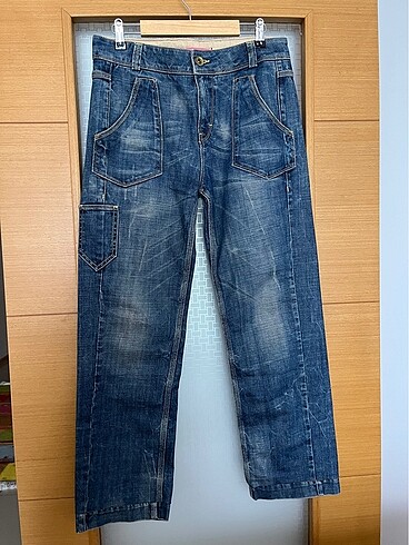2000ler vintage düz paça çok cepli jean