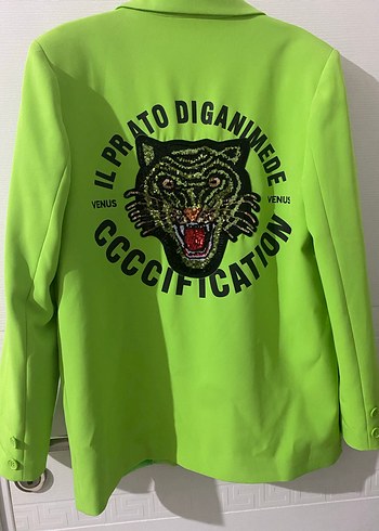 Yeşil Düğmeli Kadın Blazer Ceket - Görsel 3