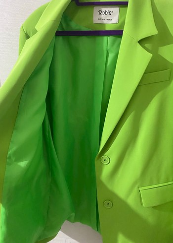 Yeşil Düğmeli Kadın Blazer Ceket - Görsel 6