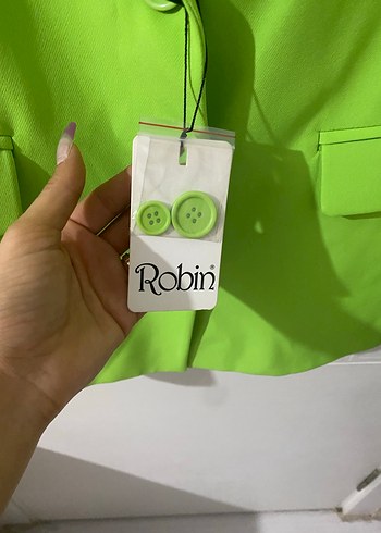 Yeşil Düğmeli Kadın Blazer Ceket - Görsel 4