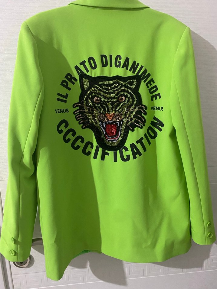 Yeşil Düğmeli Kadın Blazer Ceket - Görsel 3