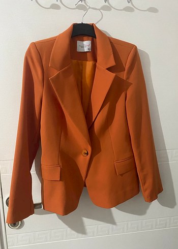 Düğmeli Kadın Midi Blazer Ceket - Görsel 2