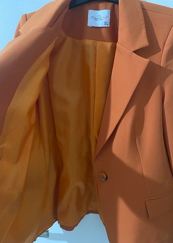 Düğmeli Kadın Midi Blazer Ceket - Görsel 4