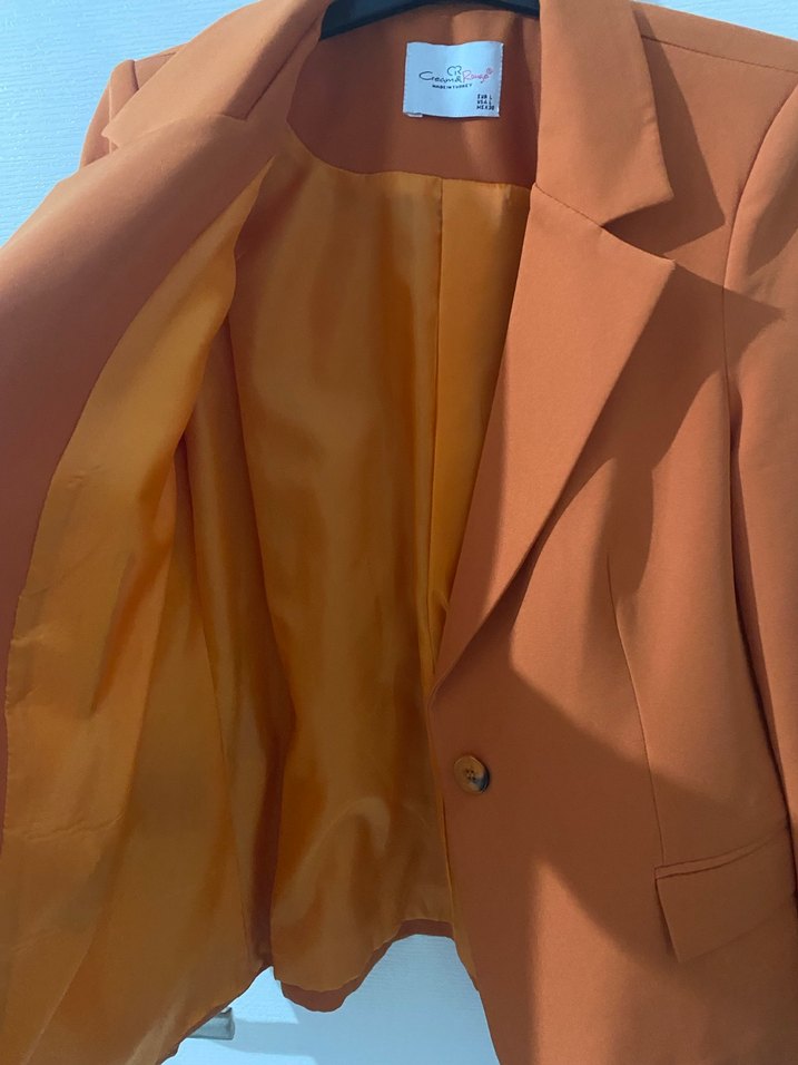 Düğmeli Kadın Midi Blazer Ceket - Görsel 4