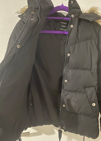 Kürklü Siyah Kadın Kışlık Mont - Görsel 3