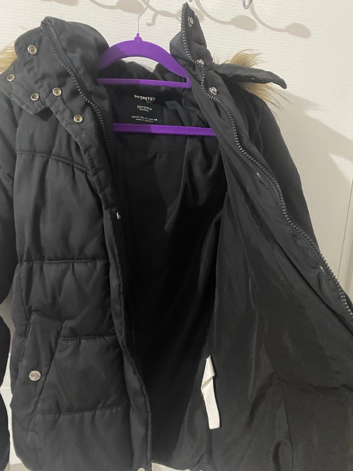 Kürklü Siyah Kadın Kışlık Mont - Görsel 2