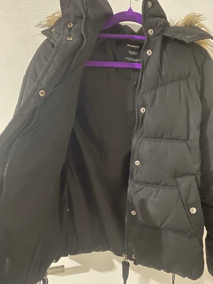 Kürklü Siyah Kadın Kışlık Mont - Görsel 3