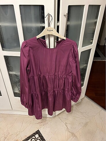 Zara Zara mor renk elbise çok şık bol kesim s m bedenlere olur