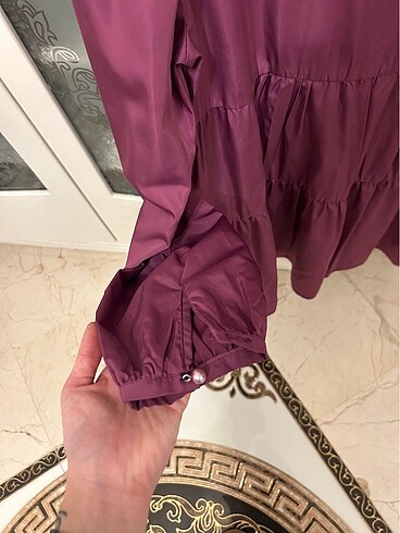 s Beden Zara mor renk elbise çok şık bol kesim s m bedenlere olur