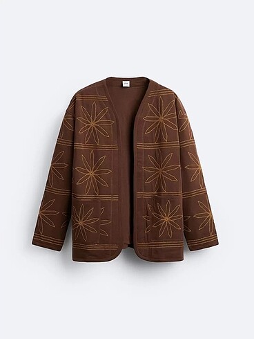 Zara Quilted Embroidered Padded Jacket