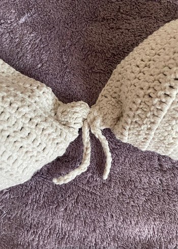 s Beden Beyaz Örgü İpli Mini Bikini