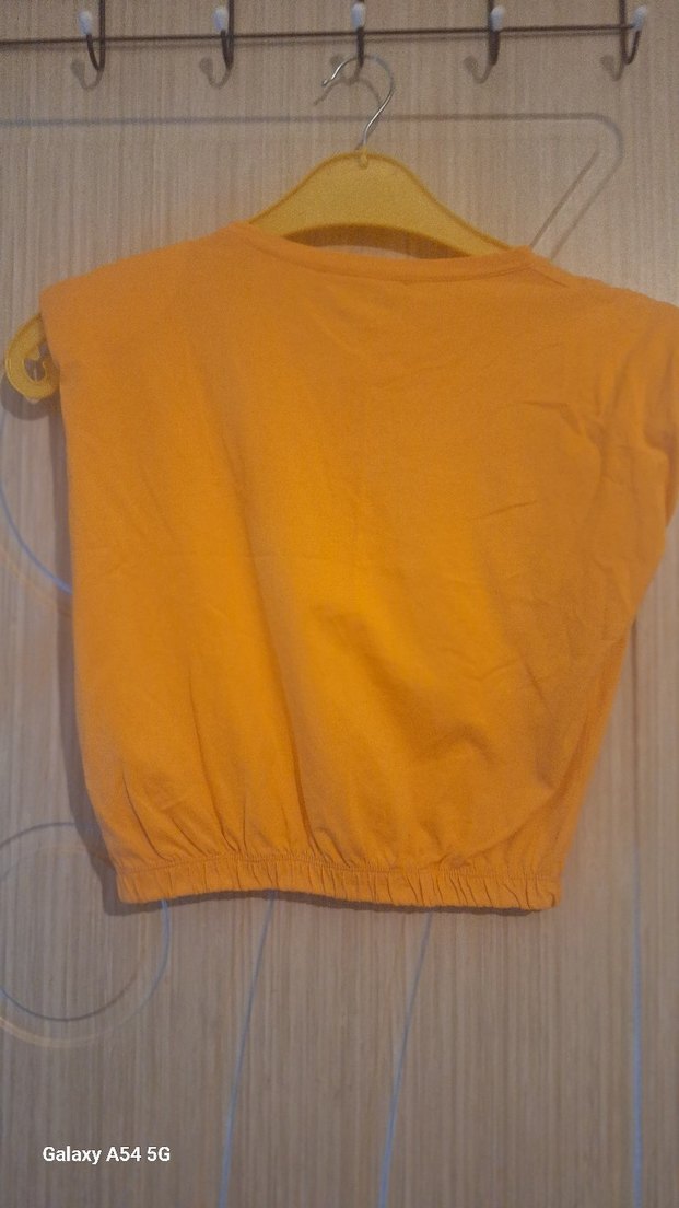 Sarı Kadın Kısa Crop Top - Görsel 3