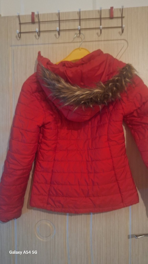 Kırmızı Fermuarlı Kadın Kışlık Mont - Görsel 2