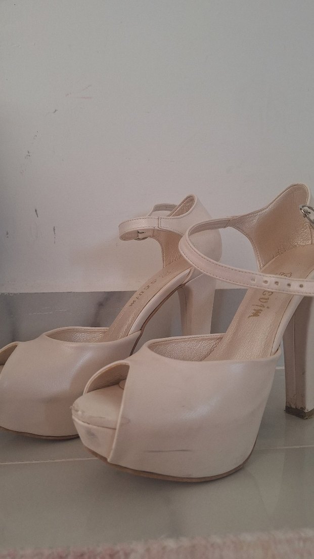 Diger Beyaz Platform Topuklu Kadın Ayakkabı - Görsel 3