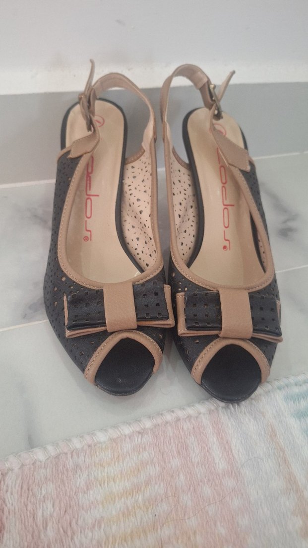 Bej Detaylı Vintage Stiletto Kadın Abiye Ayakkabı - Görsel 3